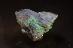 Malachite sur Quartz fumé - Aouli, Mibladen, MAROC