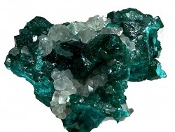 TOP! CALCITE sur DIOPTASE - Mindouli, RD Congo