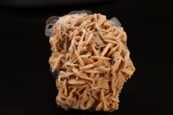 Baryte rose et Chalcopyrite sur galène - mine d'Oumjrane, région d'Alnif, Maroc