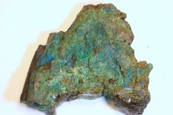superbe bois fossile en azurite malachite