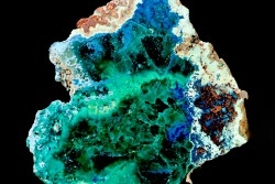 Belle dioptase et plancheite  sciée/poli  Mindouli, RD Congo