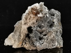 sphalerites orange avec quartz  haus Rappolstein vein,  Sainte Marie Aux Mines, Alsace - FRANCE