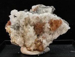 sphalerites orange avec quartz  haus Rappolstein vein,  Sainte Marie Aux Mines, Alsace - FRANCE