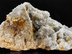 sphalerites orange avec quartz  haus Rappolstein vein,  Sainte Marie Aux Mines, Alsace - FRANCE