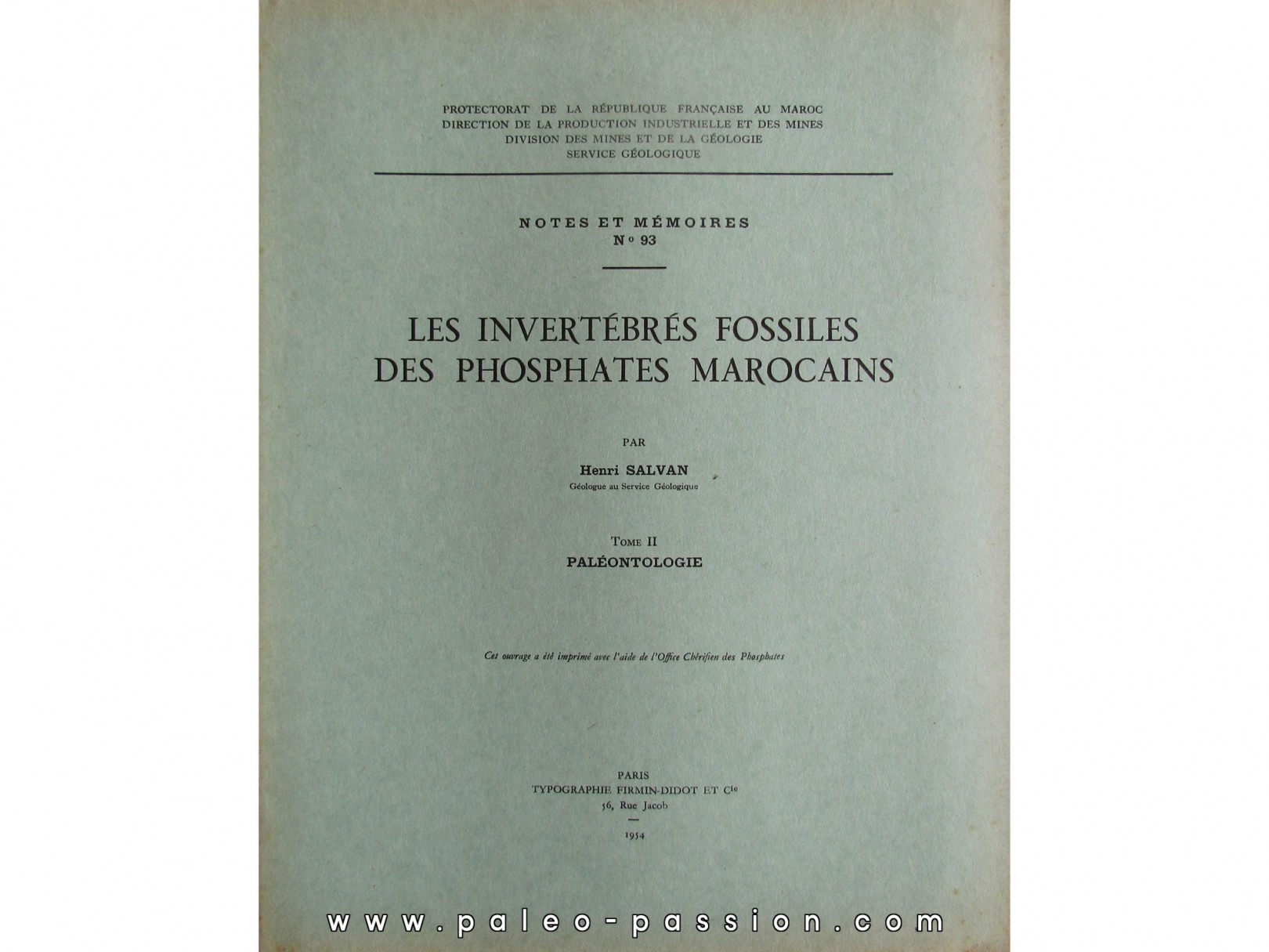 LES INVERTEBRES FOSSILES DS PHOSPHATES MAROCAINS