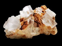 Colorless fluorite and barite , Berbes, Spain