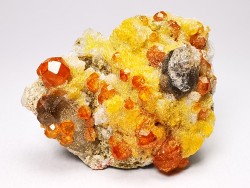 Grenat spessartite sur Quartz, Chine