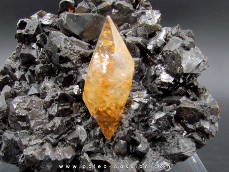 Calcite on sphalerite - elmwood USA